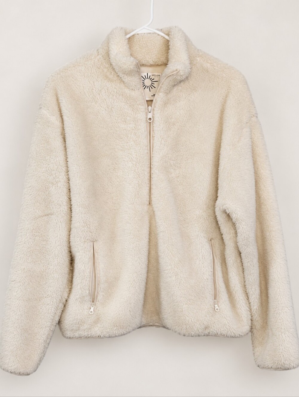 OFFLINE by Aerie Cozy Cream Full-Zip F Sherpa Jacket
